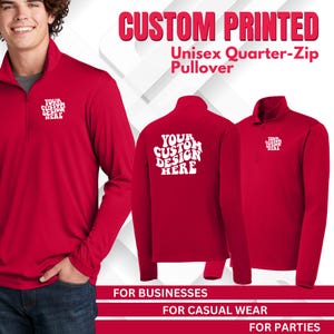 Custom Quarter-Zip Sweatshirt, Custom Bachelorette 1/4 Zip Sweatshirt, Personalized 1/4 Zip Pullover, Custom Monogram Quarter Zip Sweater