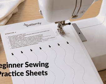Beginner Sewing Practice Sheets PDF | Learn to Sew Printable Worksheets | Sewing Machine Exercises for Beginners | Kids & Adults