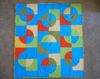 That '70s Quilt unique modern quilted wall hanging