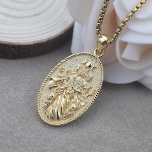 Hecate Triple Moon Necklace: Sterling Silver Wiccan Goddess Amulet
