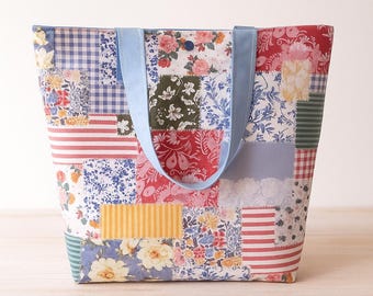 Colorful Patchwork Tote Bag