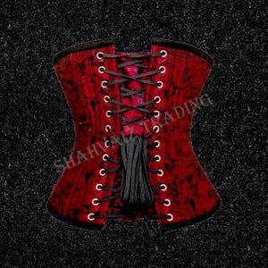 Midnight Crimson Gothic Lace-Up Corset