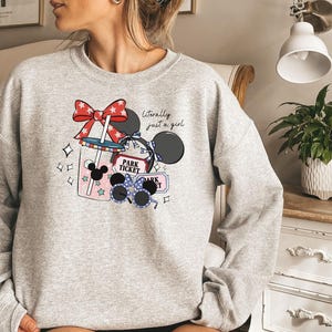 Sweat Minnie Mouse littéralement juste une fille, pull voyage Disney, sweat Magic Kingdom, sweat vacances Minnie, sweat tenue parc à thème image 3