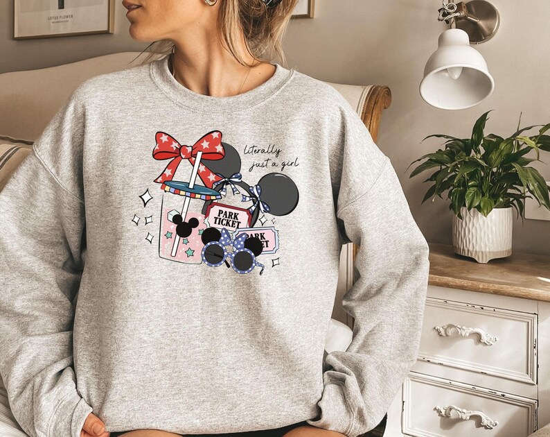 Sweat Minnie Mouse littéralement juste une fille, pull voyage Disney, sweat Magic Kingdom, sweat vacances Minnie, sweat tenue parc à thème image 3