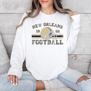 Distressed New Orleans Football Shirt Comfort Colors Saints Football Crewneck Retro Saints Gift for New Orleans Saints Football Fan Gift