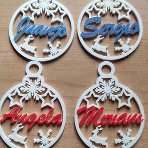 Custom Name Christmas Ornament, Snowflake Bauble, Personalized Holiday Tree Decoration