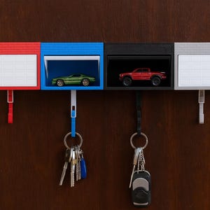 Mini Garage Key Holder: Toy Car Display with Hidden Compartment, Custom Logo (Wall Mounted, Lightweight, Entryway)