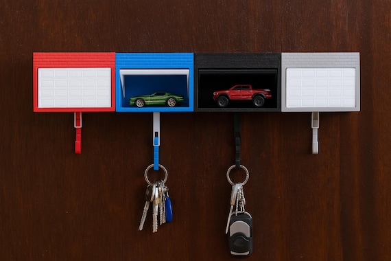 Mini Garage Key Holder – Hidden Toy Car Display with Optional Custom Car Logo