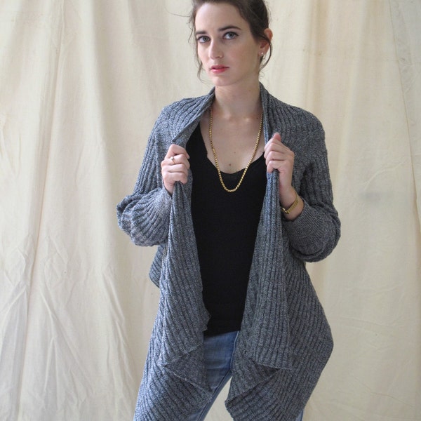 End of summer S A L E - Melange grey knitted womens jacket, women grey cardigan, women sweater