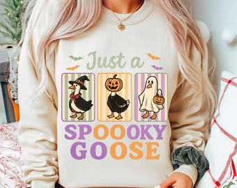 Spooky Goose Halloween Png, Just a Spooky Goose Png, Funny Halloween Goose Shirt Design, Witchy Vibes Png, Goose Ghost Png, Fall Pumpkin Png
