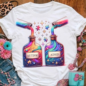 AuDHD T-Shirt Neurodiversity Gift Autism ADHD Potion Shirt Comfort Colors 1717 Funny Neurodivergent Tee Spiced Up Brain Shirt Gautism pride