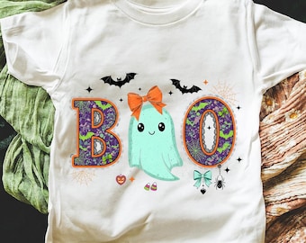 Fantasma de encaje con lazo rosa neón, fantasma de encaje con lazo rosa neón para Halloween, sublimación de temporada espeluznante para chicas, diseño de camiseta retro rosa de Halloween