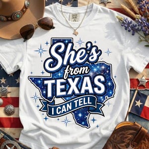 She's From Texas I Can Tell PNG, Pink Texas Girl PNG, Texas PNG, Country Western Shirt Cowboy Design Digital Download