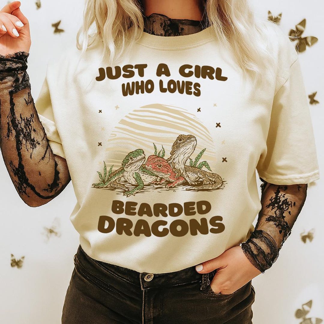 Just a Girl Who Loves Bearded Dragons PNG – Cute Safari Sunset Lizard ...