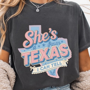 She's from Texas PNG | Country Graphic | pink texas tee | shes from texas i can tell tee (Digital Download)