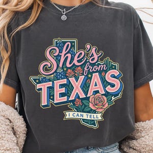 She's from Texas PNG | Country Graphic | pink texas tee | shes from texas i can tell tee (Digital Download)