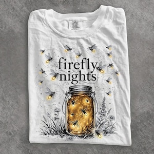 Camiseta Firefly, Camiseta Mason Jar, Comfort Colors, Presente para Amantes da Natureza, Camiseta Botânica Lightning Bug, Presente para Amantes da Natureza, Camiseta Wildflower