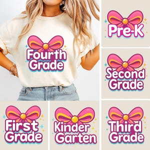 Preppy Back to School Bundle PNG, Flirty Teacher First Day of School Shirt Design, Girly Checkered Sublimation, Pre-k 1st/2nd/3rd Grade