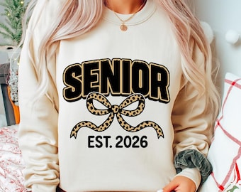 Senior 2026 Png, Leopard Class of 2026 Shirt Design, Coquette Senior Sublimation, Retro Cheetah Senior Bow Png, Glitter Senior Png