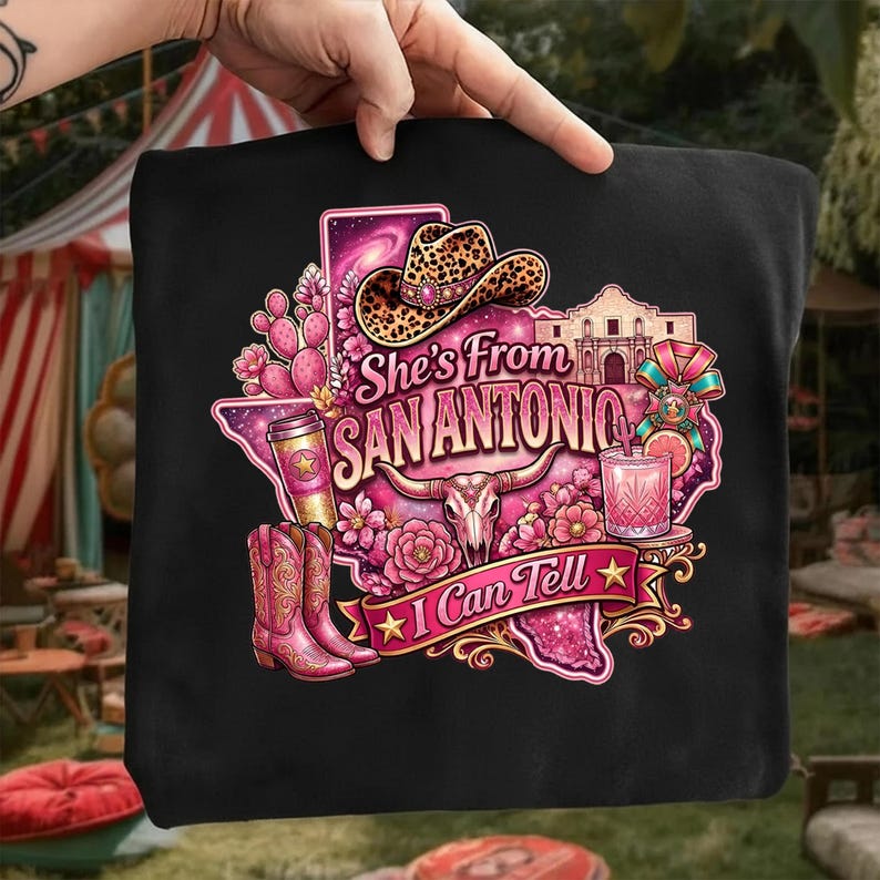 She's from San Antonio PNG | Country Graphic | Fiesta San Antonio PNG | shes from texas i can tell png | Texas State PNG (Digital Download) image 6