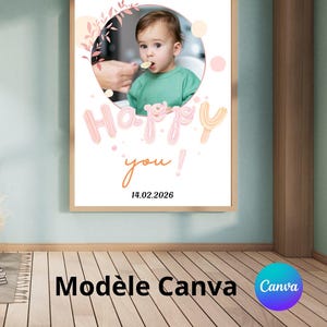 Carte d’anniversaire à personnaliser à imprimer (modèle Canva)