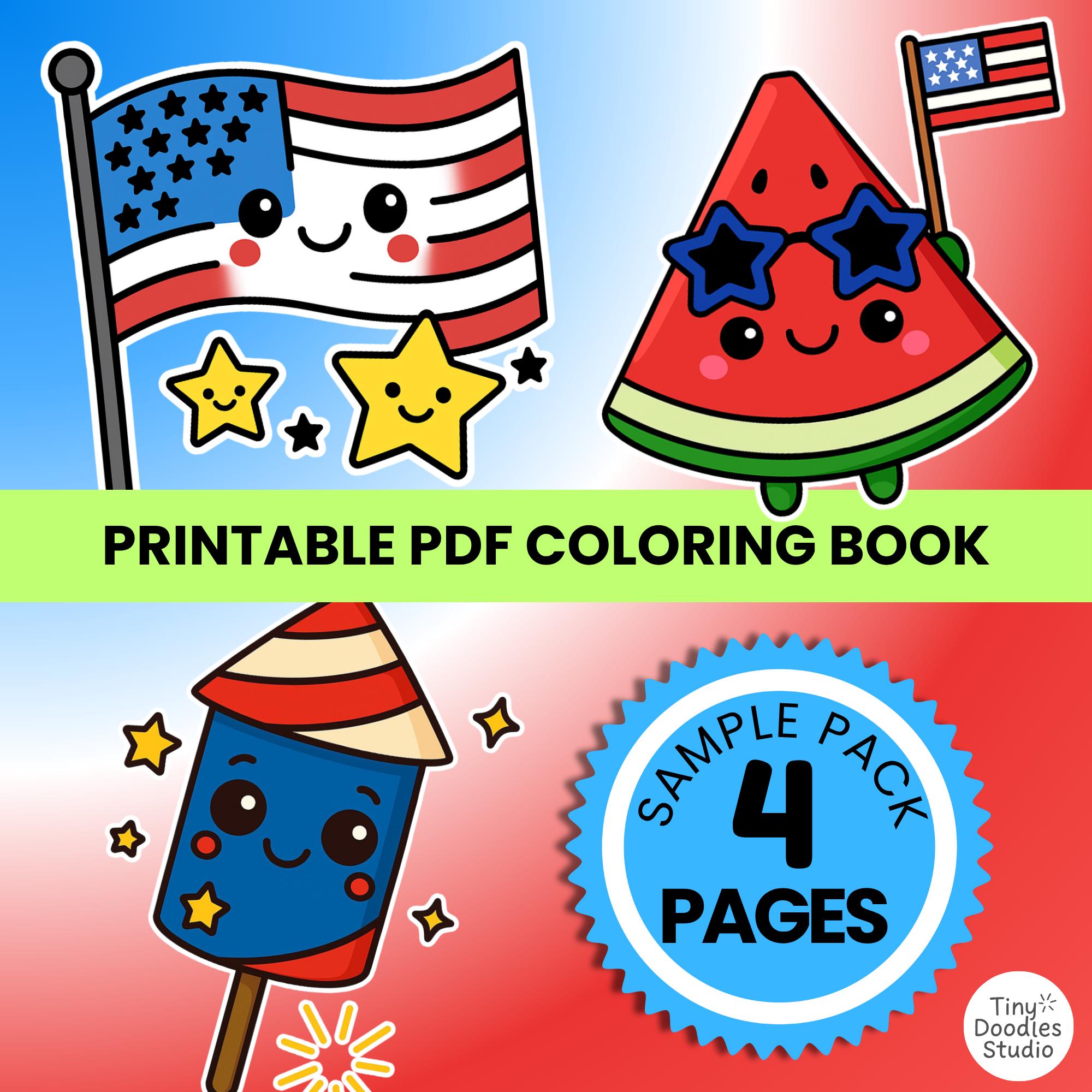 4th of July Kids Coloring Pages: Mini Mystery Patriotic Activity Pack ...