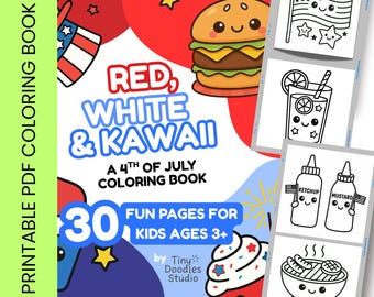 Patriottische kleurplaten voor kinderen 4 juli Afdrukbare activiteiten in de VS, direct te downloaden pdf