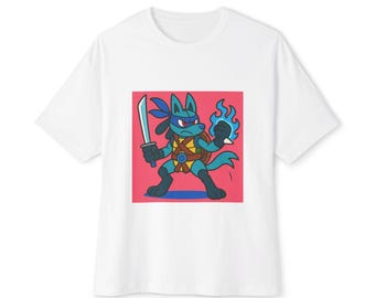 LeoLucario Unisex Oversized Tee, Graphic T-Shirt, Comfortable Casual Wear, Gift for Comic Lovers