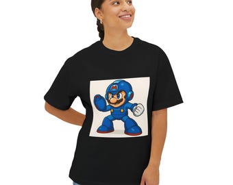MegaMario Unisex Oversized Tee, Graphic T-Shirt, Comfortable Casual Wear, Gift for Comic Lovers