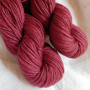Cochineal Dyed Yak Silk Yarn: Raspberry Plum DK Weight, 2 Skeins