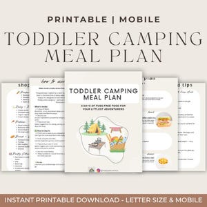 3-Day Camping Meal Plan for Toddlers | Picky Eater Friendly & No-Cook Options