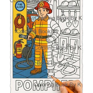 Printable PDF Coloring Book: Jobs, Professions to Color, Coloring Book PDF, 32 Coloring Pages, Fun and Playful