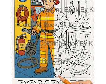 Libro para colorear imprimible en PDF: Trabajos y profesiones para colorear, libro para colorear en PDF, 32 páginas para colorear, divertido y lúdico.