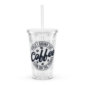 Clear plastic tumbler