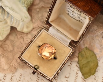 Georgian Citrine Brooch | Early 19th Century | Approx. 15ct Gold | Closed-Back Setting  | Antique from England