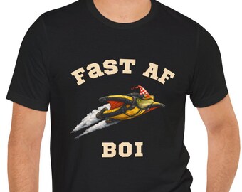 Camiseta con traje de alas Fast AF Boi / Camiseta gráfica con meme divertido de rana con traje de alas, camiseta deportiva de vuelo extremo, camiseta de rana para pilotos, regalo humorístico de adrenalina