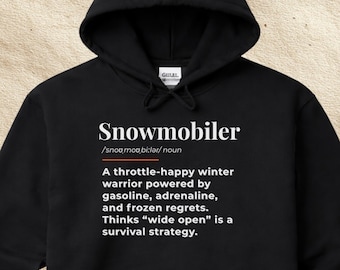 Sudadera con capucha para motonieve / Sudadera con capucha con definición de motonieve / Sudadera con capucha divertida para motonieve / Sudadera con capucha de motonieve de invierno / Regalo unisex para motonieve