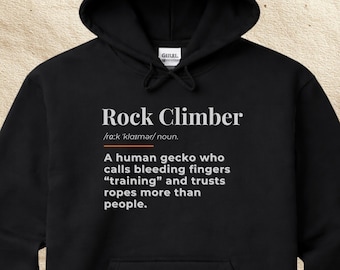 Sudadera con capucha del diccionario de escalada en roca / Definición de escalada, sudadera de búlder