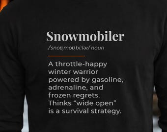 Camiseta de manga larga con definición de motonieve / Camiseta divertida para motonieve / Humor de motonieve invernal / Cabeza de trineo