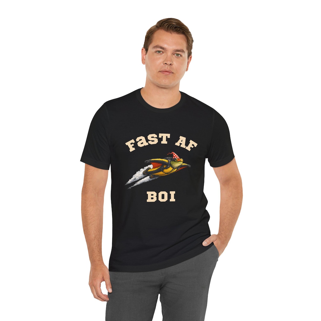 Fast AF Boi Wingsuit Tee | Funny Meme Frog Wingsuit Graphic Shirt ...