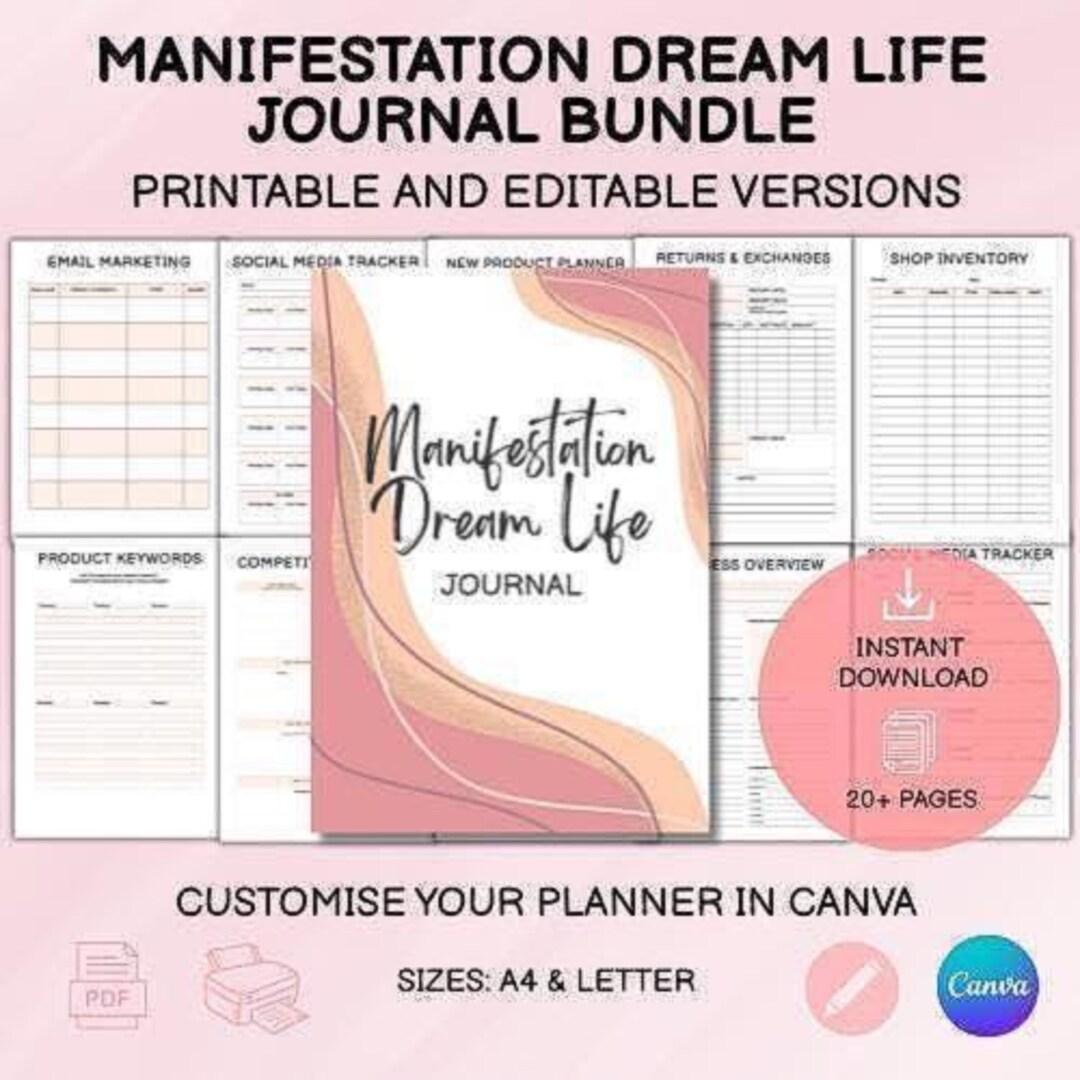 Manifestation Dream Life Planner | Law of Attraction | Vision Board ...