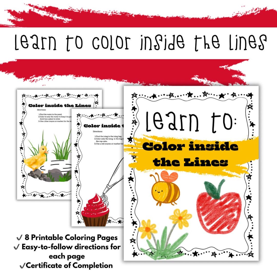 Learn to Color in the Lines - Etsy