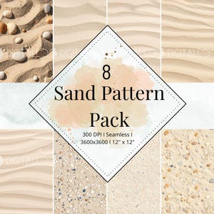 Seamless Beach Sand Texture Pack – Tropical Summer Digital Backgrounds in High-Resolution PNG