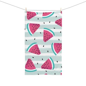 Vibrant Watermelon Hand Towel, Summer Kitchen Decor, Home and Garden Gift, Fun Bathroom Accessory, Eco-Friendly Dish Towel
