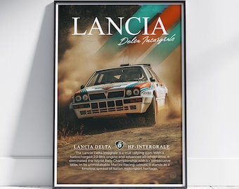 Lancia Delta Integrale Rally Car Print - 80s Motorsport Poster