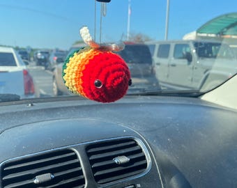 Rainbow Busy Bee Car Charm Crochet Pattern | Summer Amigurumi Plushie PDF | Cute LGBT Crochet Pattern