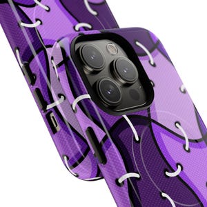 Lila lapptäcke med kedjesömmar | Mobilskal med starkt magnetiskt mönster