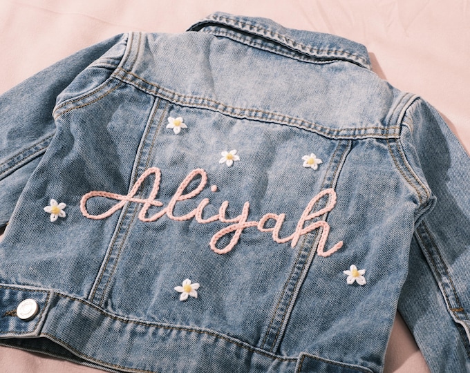Personalized Embroidered Denim Jacket: Custom Baby Toddler Outerwear