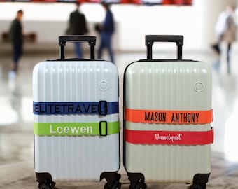 Cinghia per bagaglio personalizzata: cinghia da viaggio ricamata, nome personalizzato