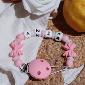 Knot pacifier clip - Personalized pacifier clip - Birth gift - Personalized baby gift - Girl gift - Birthday